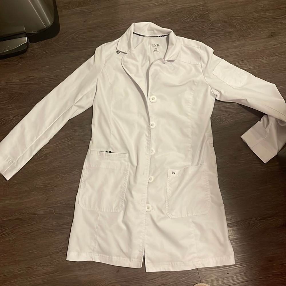 Koi white lab jacket